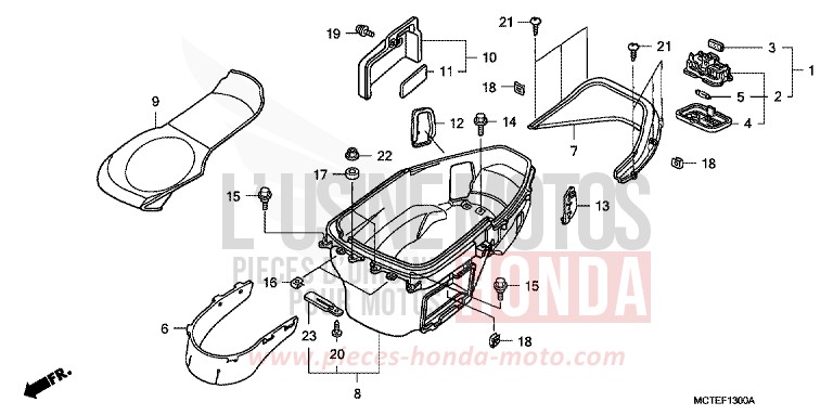 COMPARTIMENT A BAGAGES de SILVER WING DEGITAL SILVER METALLIC (NHA30) de 2006
